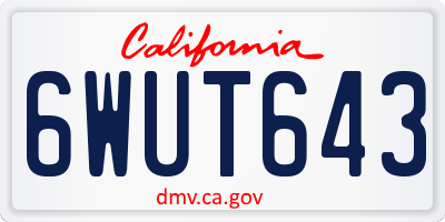CA license plate 6WUT643