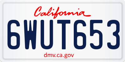 CA license plate 6WUT653