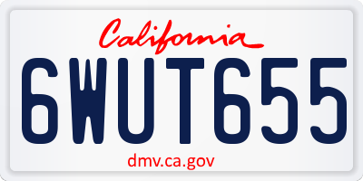 CA license plate 6WUT655