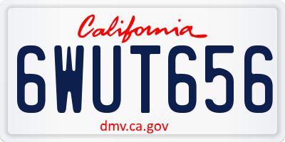 CA license plate 6WUT656