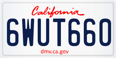 CA license plate 6WUT660