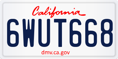 CA license plate 6WUT668