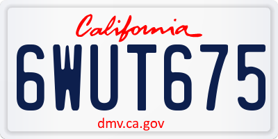 CA license plate 6WUT675