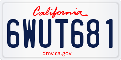 CA license plate 6WUT681