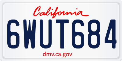 CA license plate 6WUT684