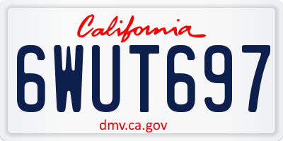 CA license plate 6WUT697