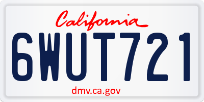CA license plate 6WUT721