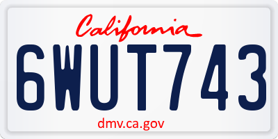 CA license plate 6WUT743