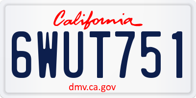 CA license plate 6WUT751