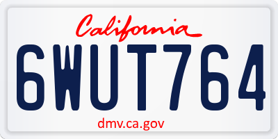CA license plate 6WUT764