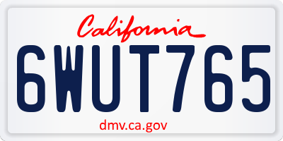 CA license plate 6WUT765