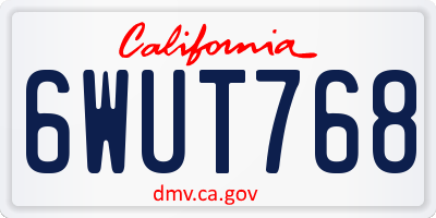 CA license plate 6WUT768