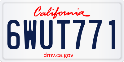 CA license plate 6WUT771