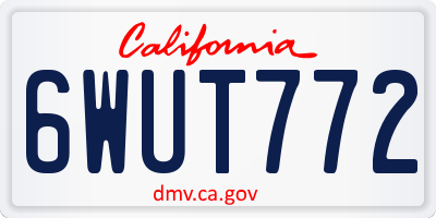 CA license plate 6WUT772