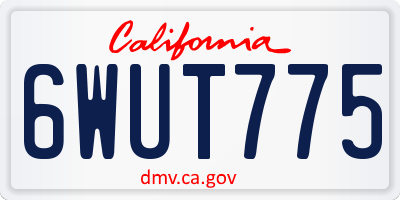 CA license plate 6WUT775