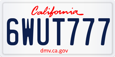 CA license plate 6WUT777