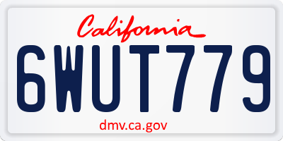 CA license plate 6WUT779