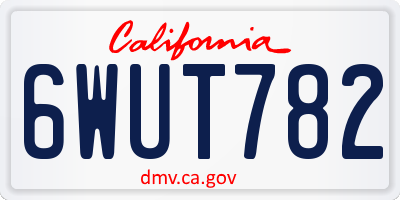 CA license plate 6WUT782
