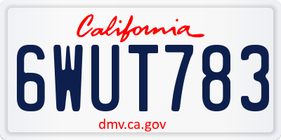 CA license plate 6WUT783