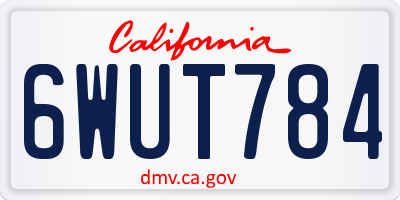 CA license plate 6WUT784