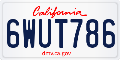 CA license plate 6WUT786