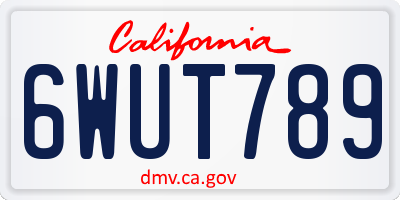 CA license plate 6WUT789