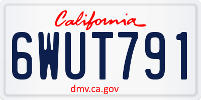 CA license plate 6WUT791