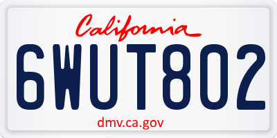 CA license plate 6WUT802