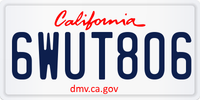 CA license plate 6WUT806