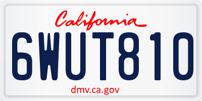 CA license plate 6WUT810