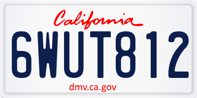 CA license plate 6WUT812