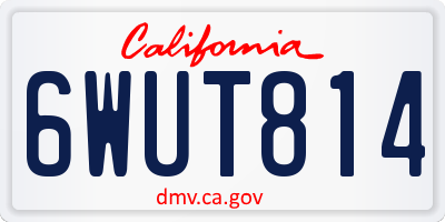 CA license plate 6WUT814