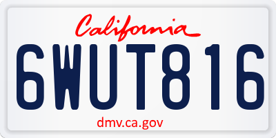 CA license plate 6WUT816