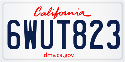 CA license plate 6WUT823