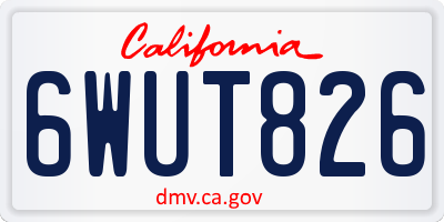 CA license plate 6WUT826