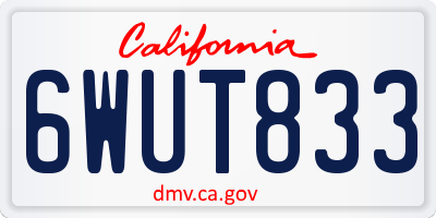 CA license plate 6WUT833