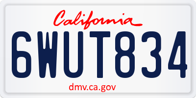 CA license plate 6WUT834