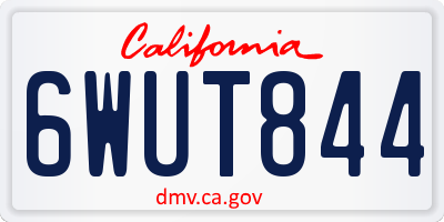 CA license plate 6WUT844