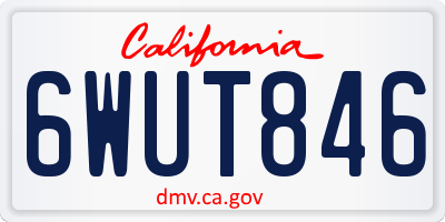 CA license plate 6WUT846