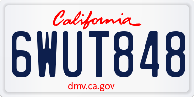 CA license plate 6WUT848