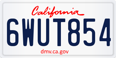 CA license plate 6WUT854