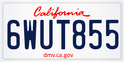 CA license plate 6WUT855