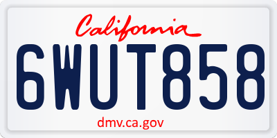 CA license plate 6WUT858