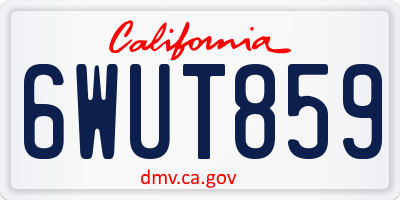 CA license plate 6WUT859