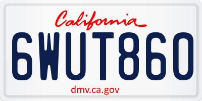 CA license plate 6WUT860