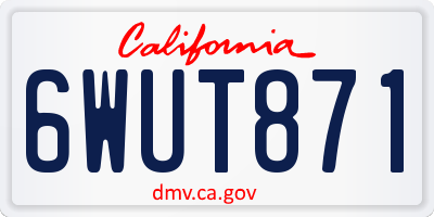 CA license plate 6WUT871