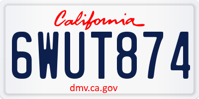CA license plate 6WUT874