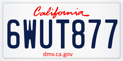 CA license plate 6WUT877