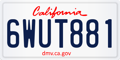 CA license plate 6WUT881