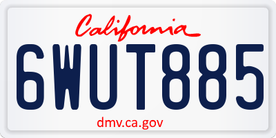 CA license plate 6WUT885